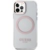 Guess GUHMP12MHTRMP iPhone 12/12 Pro 6.1 różowy/pink hard case Metal Outline Magsafe